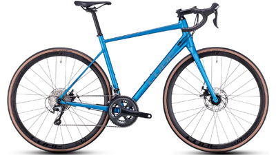 Cube Attain Race road bike in blue.