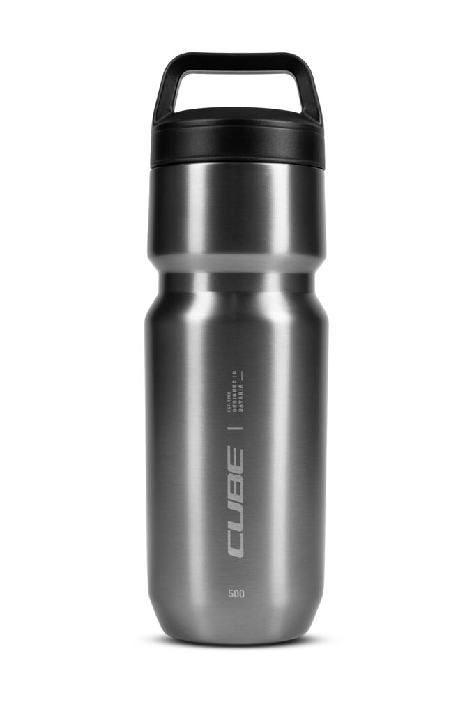Cube Arc 500 insulated brushed gray stainless steel bottle