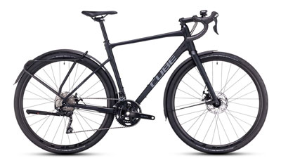 Cube Nuroad Pro FE Gravel Bike in Black.