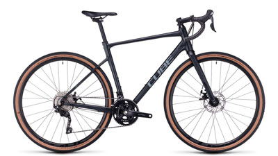 Cube Nuroad Pro Gravel Bike in dark gray.