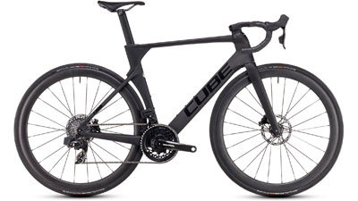 Cube Litening AERO C:68X Pro road bike in dark gray.