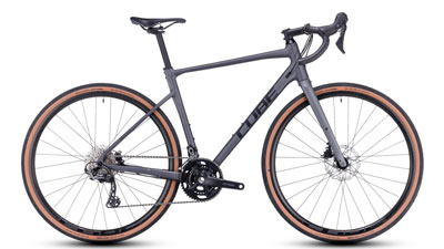 Cube Nuroad Race Gravel Bike in gray.