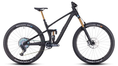 Cube Stereo ONE55 C:62 SLT Fully Mountain Bike in Dark Gray.