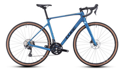 Cube Nuroad C:62 Race Gravel Bike in blue.