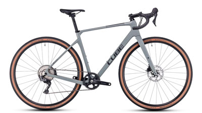 Cube Nuroad C:62 Pro Gravel Bike in gray.