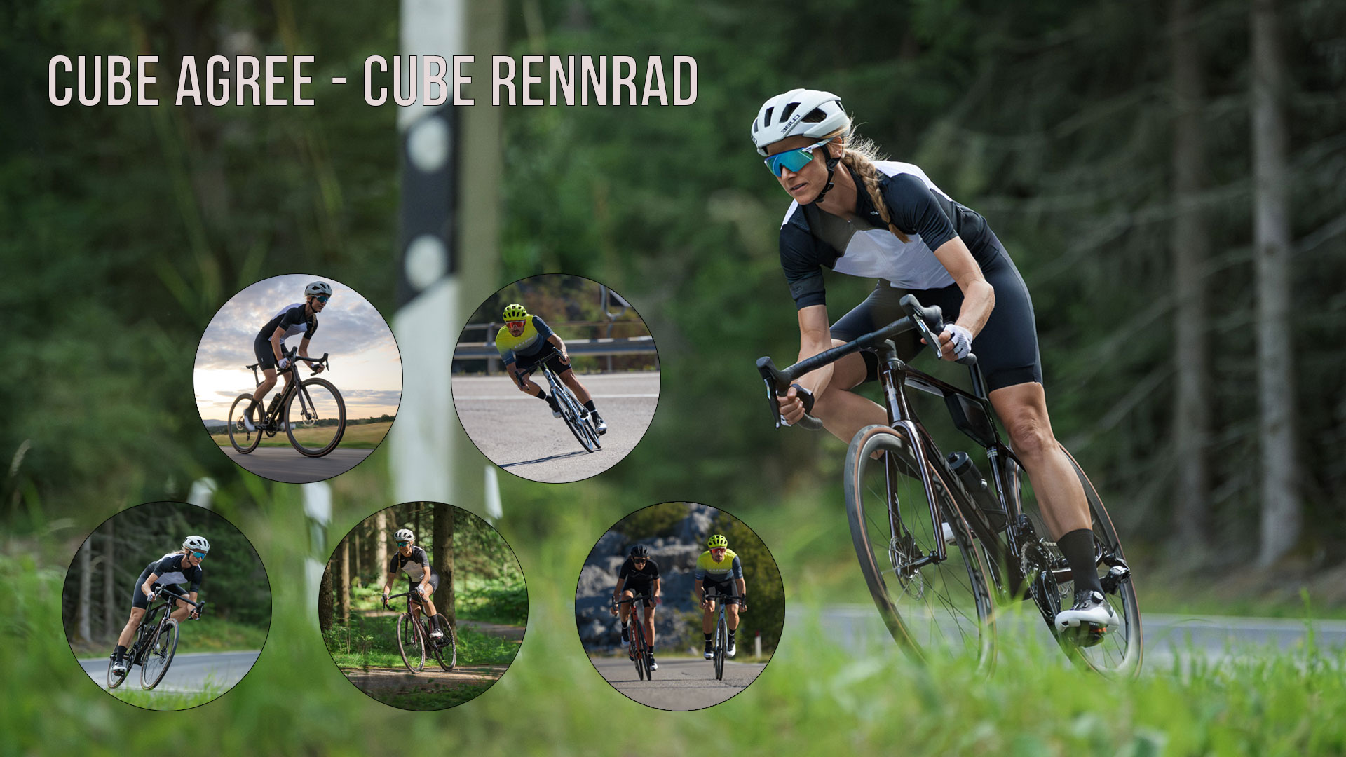 Cube Agree C:62 SLT road bike in blue.