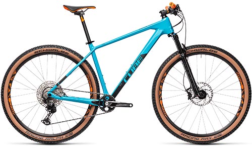 Cube Reaction bicycle, hardtail mountain bike in turquoise blue.