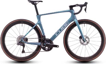 Cube Agree C:62 Pro road bike in blue.
