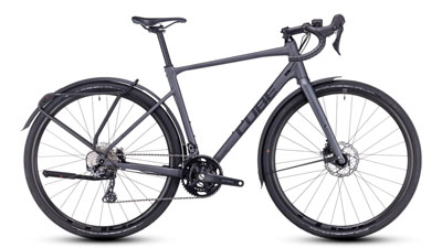 Cube Nuroad Race FE Gravel Bike in dark gray.