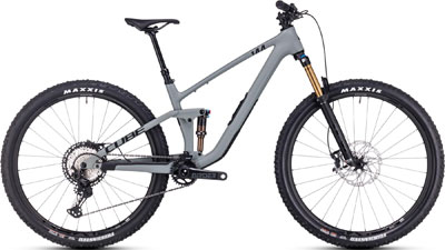 Cube Stereo ONE44 C:62 Race Fully Mountain Bike in Gray.