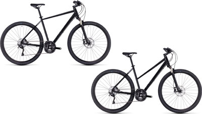 Two Cube Nature SLX bikes with diamond frames and trapezoidal frames.