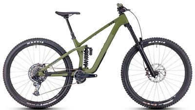 Cube Stereo ONE77 C:68X TM Enduro Mountain Bike in Green.