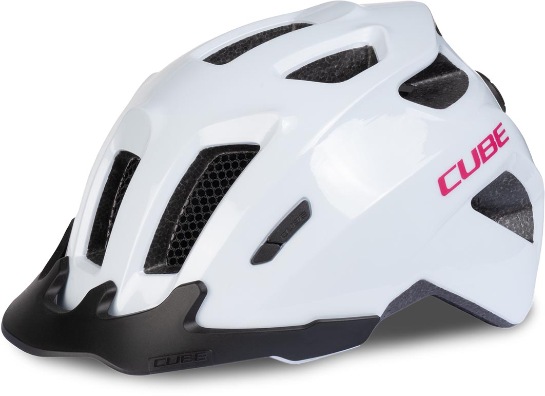 CUBE FINK Helmet in Flash White and Pink