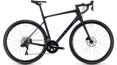 Cube Attain GTC SLX road bike in black.
