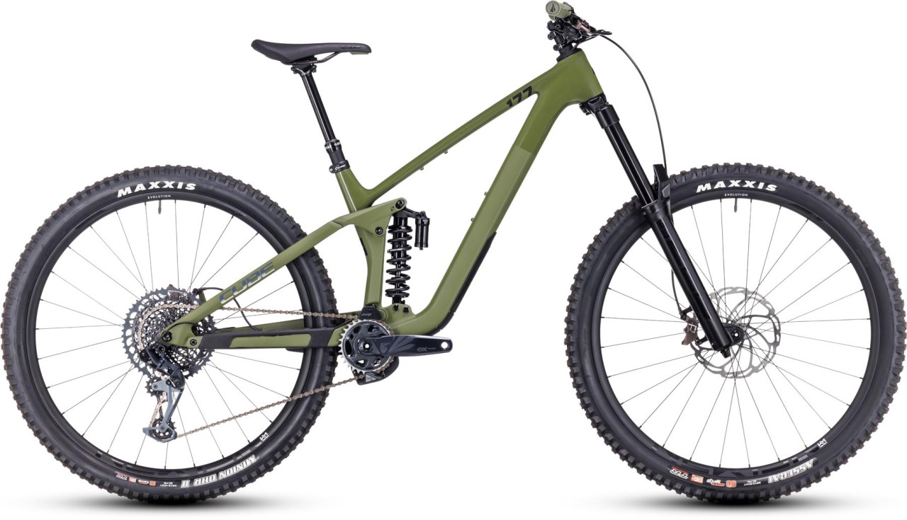 Cube Stereo ONE77 C:68X TM 29 olive n chrome 2024 - Fully Mountainbike