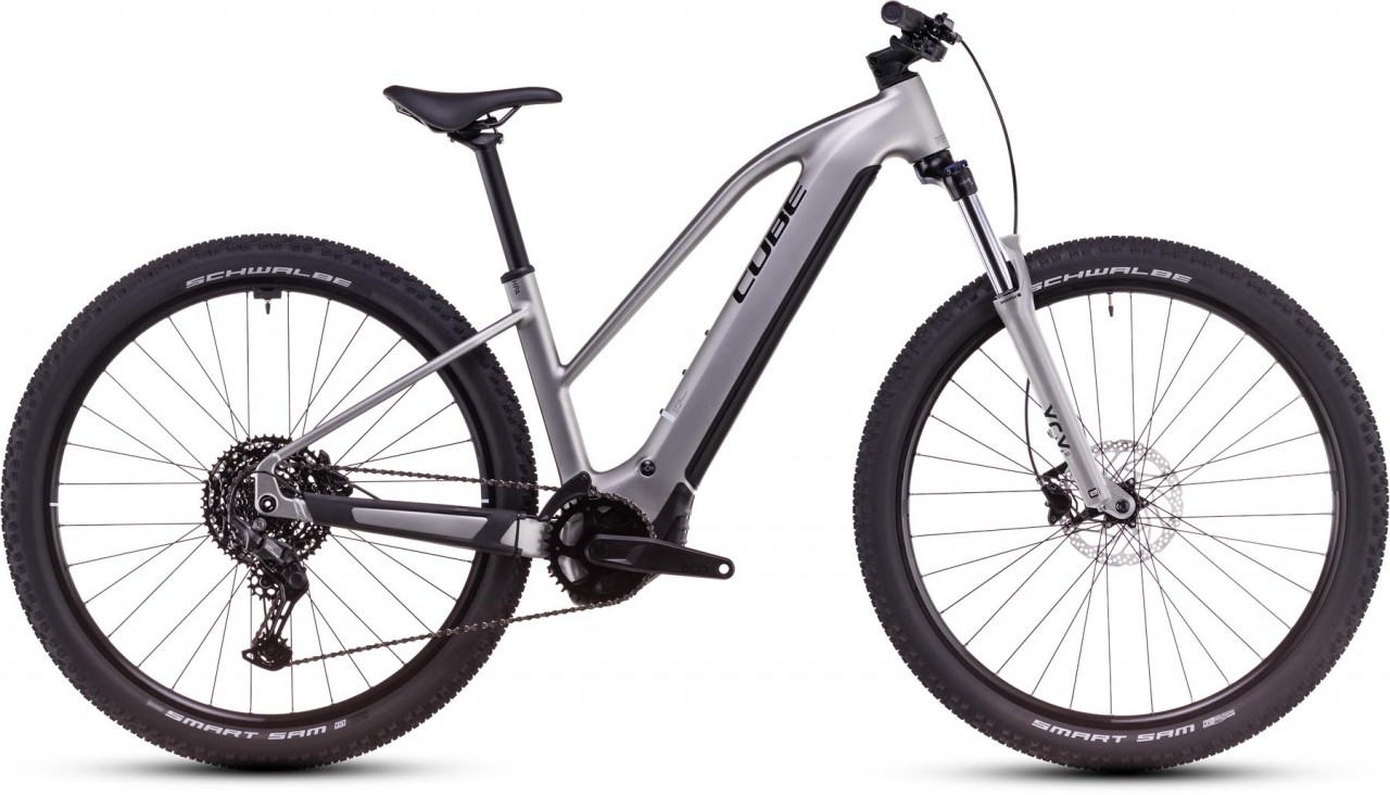 Cube Reaction Hybrid ONE 800 silver n black 2025 - Damen E-Bike Hardtail Mountainbike Women