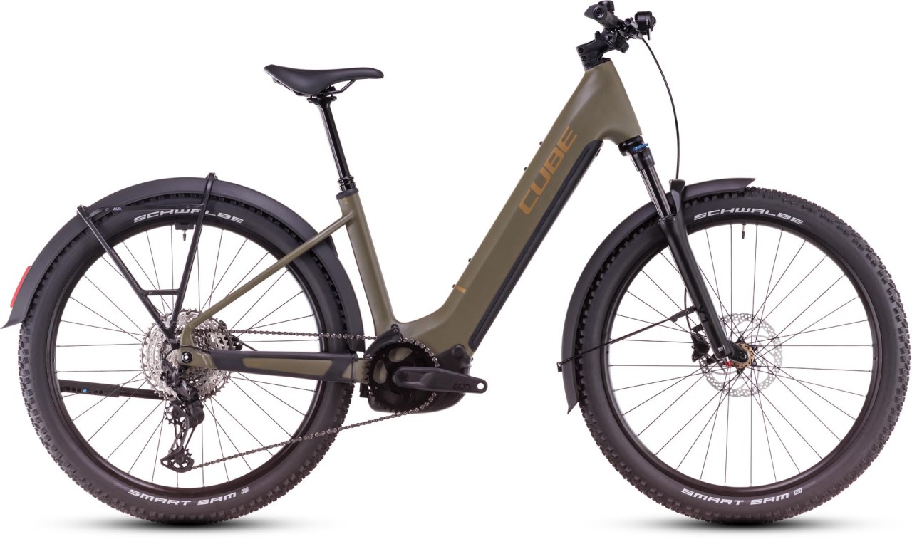 Cube Reaction Hybrid Pro Allroad dustyolive n gold - E-Bike Hardtail Mountainbike Easy Entry